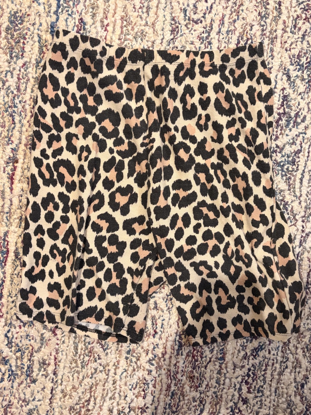 Fashion Nova Leopard Print Bike Shorts - Black and Cream